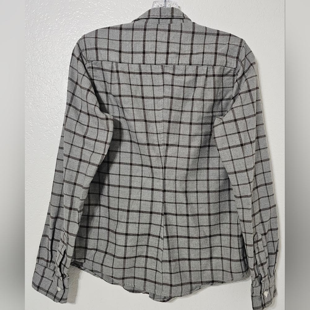 Frank & Eileen Barry Gray Plaid Cotton Button Down Shirt Small Made in USA - Picture 3 of 8